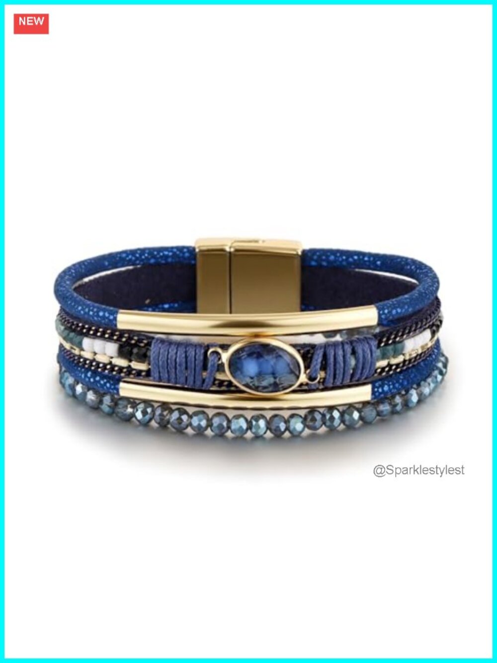 Leather Wrap Bracelet Boho Layered Cuff Bangle